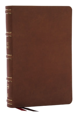 NKJV, Single-Column Reference Bible, Verse-by-verse, Brown Genuine Leather, Red Letter, Comfort Print