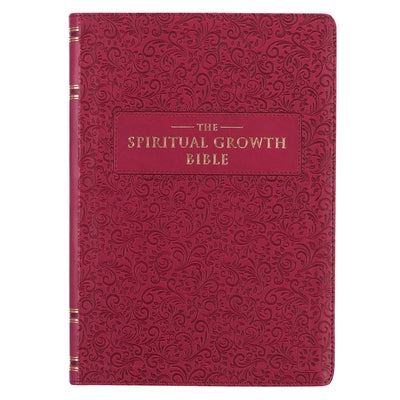 The Spiritual Growth Bible, Study Bible, NLT - New Living Translation Holy Bible, Faux Leather, Berry (NLT Spiritual Growth Editions)