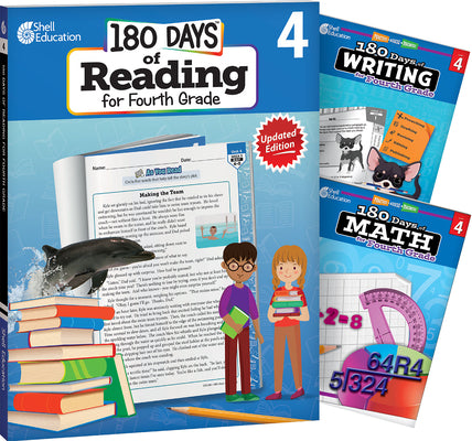 180 Days: Includes Reading 2nd Edition, Writing, and Math for 4th Grade Practice Workbook for Classroom and Home, Cool and Fun Practice Created by Teachers