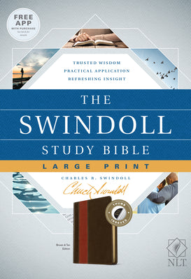 Tyndale NLT The Swindoll Study Bible, Large Print (LeatherLike, Black, Indexed)  New Living Translation Study Bible by Charles Swindoll, Includes Study Notes, Book Introductions and More!