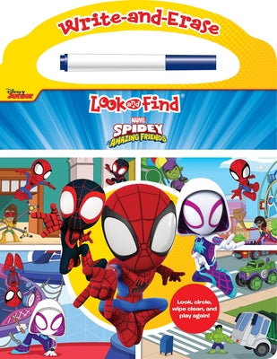 Marvel Spider-man Spidey and his Amazing Friends - Write-and-Erase Look and Find Wipe Clean Board - PI Kids