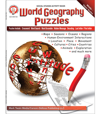 Mark Twain - World Geography Puzzles, Grades 6 - 12