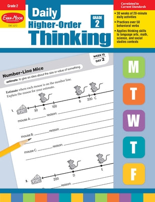 Evan-Moor Daily Higher-Order Thinking, Grade 2, Homeschooling and Classroom Resource Workbook, Brainteasers, Critical Thinking, Problem Solving, Logic Puzzles, Language Play, Drawing