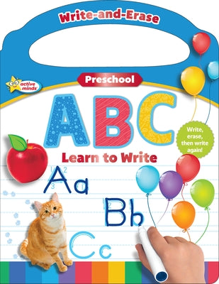 Active Minds - Write-and-Erase Preschool ABC: Learn to Write Learning Board  Wipe Clean - Letters, Words, and Writing Skills