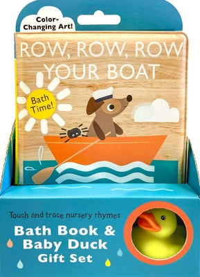 Touch and Trace Nursery Rhymes: Row, Row, Row Your Boat Bath Book & Baby Duck Gift Set