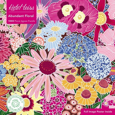 Adult Sustainable Jigsaw Puzzle Kate Heiss: Abundant Floral: 1000-pieces. Ethical, Sustainable, Earth-Friendly