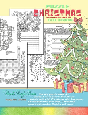 CHRISTMAS puzzle books for adults and coloring. Variety puzzle books for adults. A word search Christmas puzzle book with Christmas coloring pages, ... books for adults with variety puzzles