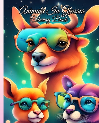 Animals In Glasses Coloring Book: Stress Relieving Animal Coloring Book for Teens and Adults for Relaxation